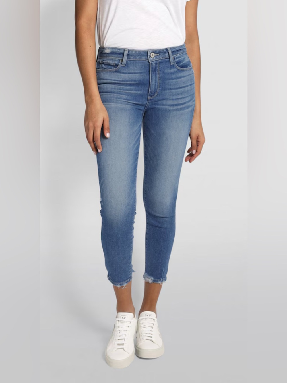 Paige Hoxton Crop Blue Jeans Denim Dark Blue 28